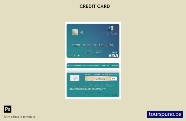 lista para imprimir plantilla de tarjeta de débito visa BGFI Bank de Gabón